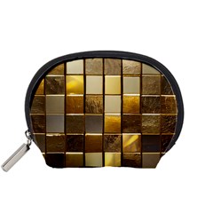 Golden Mosaic Tiles  Accessory Pouch (small) by essentialimage