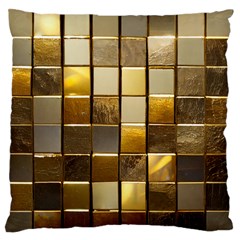 Golden Mosaic Tiles  Standard Premium Plush Fleece Cushion Case (two Sides) by essentialimage