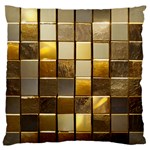 Golden Mosaic Tiles  Large Premium Plush Fleece Cushion Case (Two Sides) Front