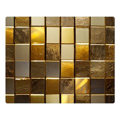 Golden Mosaic Tiles  Two Sides Premium Plush Fleece Blanket (large) by essentialimage