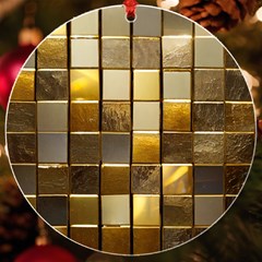 Golden Mosaic Tiles  Uv Print Acrylic Ornament Round by essentialimage