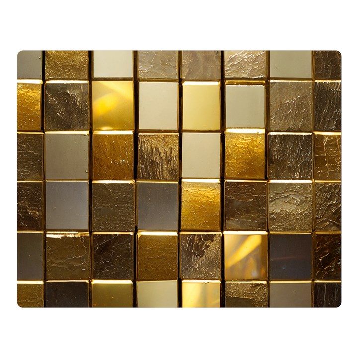 Golden Mosaic Tiles  Premium Plush Fleece Blanket (Large)