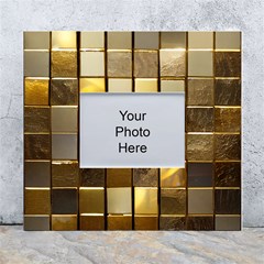 Golden Mosaic Tiles  White Wall Photo Frame 5  X 7  by essentialimage