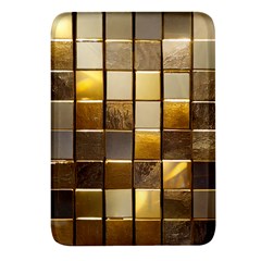 Golden Mosaic Tiles  Rectangular Glass Fridge Magnet (4 Pack) by essentialimage