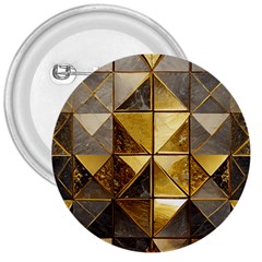 Golden Mosaic Tiles  3  Buttons by essentialimage365