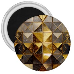 Golden Mosaic Tiles  3  Magnets by essentialimage365