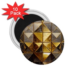 Golden Mosaic Tiles  2 25  Magnets (10 Pack)  by essentialimage365