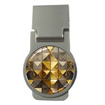 Golden Mosaic Tiles  Money Clips (Round)  Front