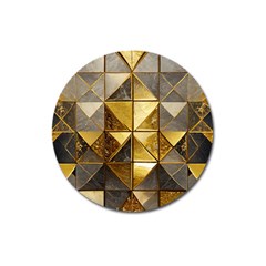 Golden Mosaic Tiles  Magnet 3  (round) by essentialimage365