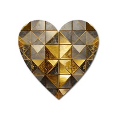 Golden Mosaic Tiles  Heart Magnet by essentialimage365