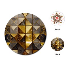 Golden Mosaic Tiles  Playing Cards Single Design (round) by essentialimage365