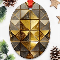 Golden Mosaic Tiles  Oval Ornament (two Sides)