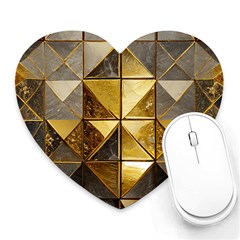 Golden Mosaic Tiles  Heart Mousepad by essentialimage365