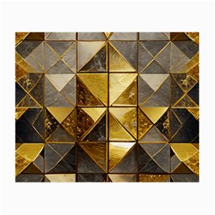 Golden Mosaic Tiles  Small Glasses Cloth (2 Sides) by essentialimage365