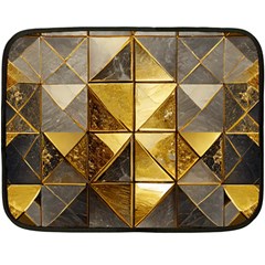 Golden Mosaic Tiles  Fleece Blanket (mini) by essentialimage365