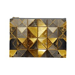 Golden Mosaic Tiles  Cosmetic Bag (large) by essentialimage365