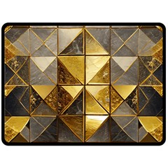 Golden Mosaic Tiles  Fleece Blanket (large) by essentialimage365