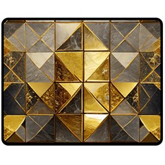 Golden Mosaic Tiles  Fleece Blanket (medium) by essentialimage365