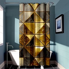 Golden Mosaic Tiles  Shower Curtain 36  X 72  (stall)  by essentialimage365