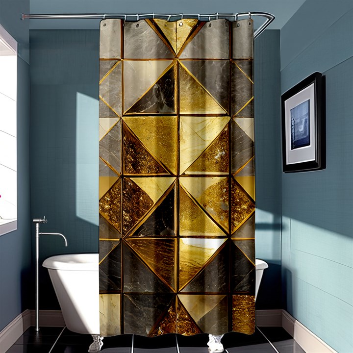 Golden Mosaic Tiles  Shower Curtain 36  x 72  (Stall) 