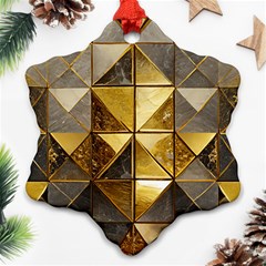 Golden Mosaic Tiles  Ornament (snowflake)