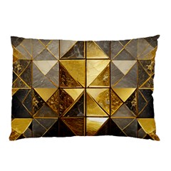 Golden Mosaic Tiles  Pillow Case (two Sides) by essentialimage365