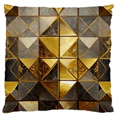 Golden Mosaic Tiles  Large Cushion Case (one Side) by essentialimage365