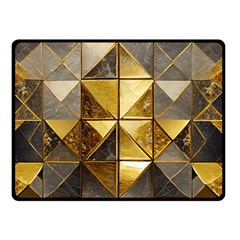 Golden Mosaic Tiles  Two Sides Fleece Blanket (small) by essentialimage365