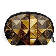 Golden Mosaic Tiles  Accessory Pouch (large) by essentialimage365