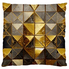 Golden Mosaic Tiles  Standard Premium Plush Fleece Cushion Case (two Sides) by essentialimage365