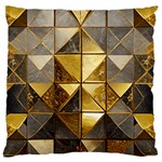 Golden Mosaic Tiles  Large Premium Plush Fleece Cushion Case (Two Sides) Front