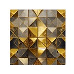 Golden Mosaic Tiles  Square Satin Scarf (30  x 30 ) Front