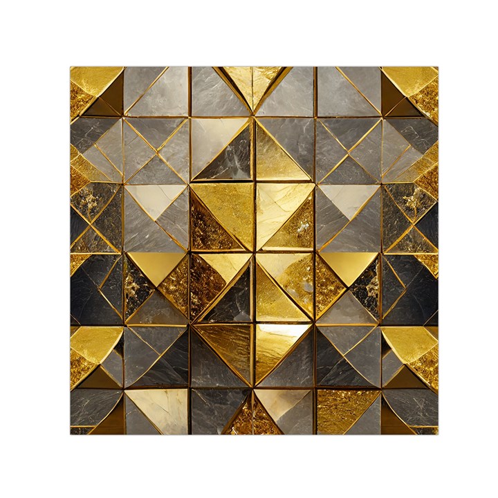 Golden Mosaic Tiles  Square Satin Scarf (30  x 30 )