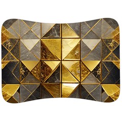 Golden Mosaic Tiles  Velour Seat Head Rest Cushion by essentialimage365