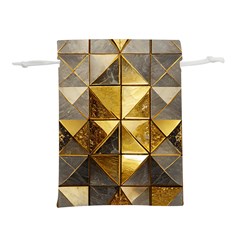 Golden Mosaic Tiles  Lightweight Drawstring Pouch (l) by essentialimage365