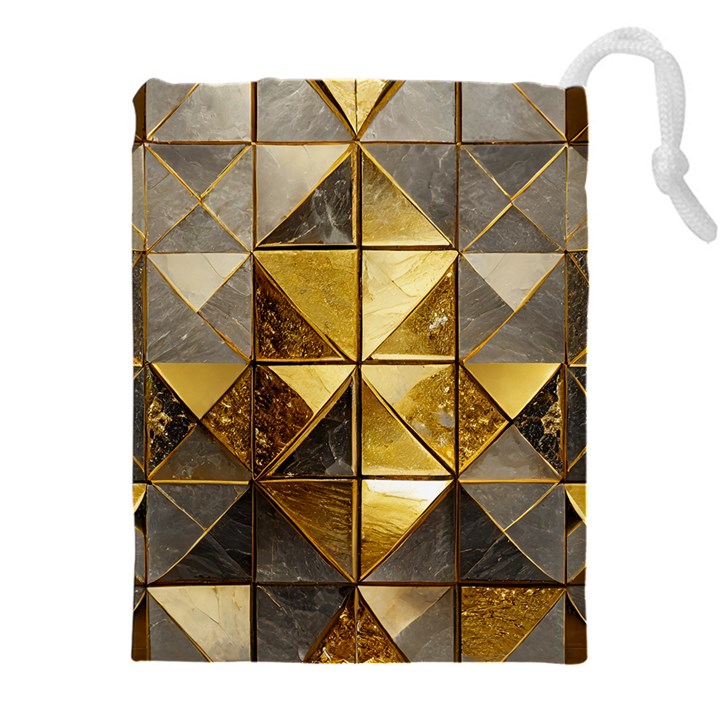 Golden Mosaic Tiles  Drawstring Pouch (4XL)