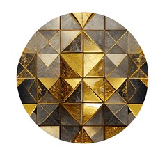 Golden Mosaic Tiles  Mini Round Pill Box (pack Of 3)