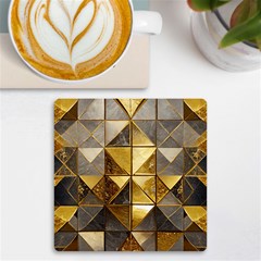 Golden Mosaic Tiles  Uv Print Square Tile Coaster  by essentialimage365