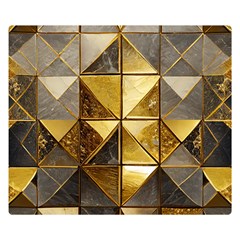 Golden Mosaic Tiles  Premium Plush Fleece Blanket (small) by essentialimage365