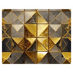 Golden Mosaic Tiles  Premium Plush Fleece Blanket (medium) by essentialimage365