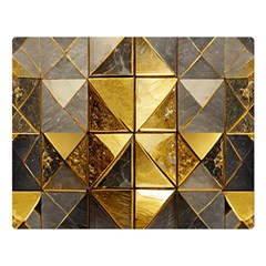 Golden Mosaic Tiles  Premium Plush Fleece Blanket (large) by essentialimage365