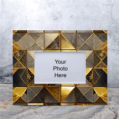 Golden Mosaic Tiles  White Tabletop Photo Frame 4 x6  by essentialimage365