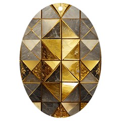 Golden Mosaic Tiles  Uv Print Acrylic Ornament Oval