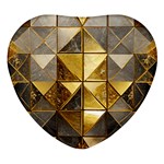 Golden Mosaic Tiles  Heart Glass Fridge Magnet (4 pack) Front