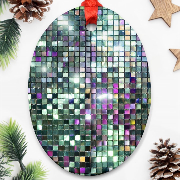 Disco Mosaic Magic Ornament (Oval)