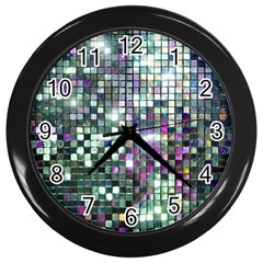 Disco Mosaic Magic Wall Clock (black) by essentialimage365