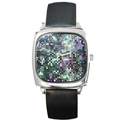 Disco Mosaic Magic Square Metal Watch by essentialimage365