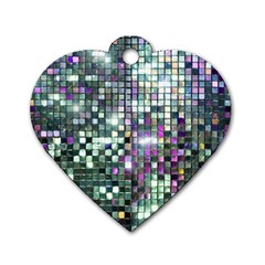 Disco Mosaic Magic Dog Tag Heart (one Side) by essentialimage365