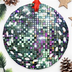 Disco Mosaic Magic Round Filigree Ornament (two Sides)