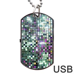 Disco Mosaic Magic Dog Tag Usb Flash (one Side) by essentialimage365